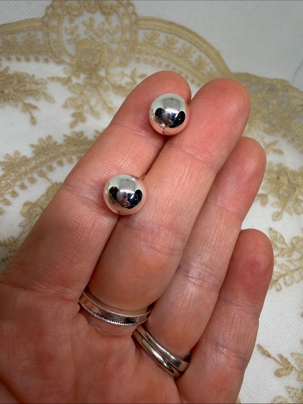 925 Sterling Silver 10mm Mirror Ball Stud Earrings Chromecore Statement - Picture 5 of 9